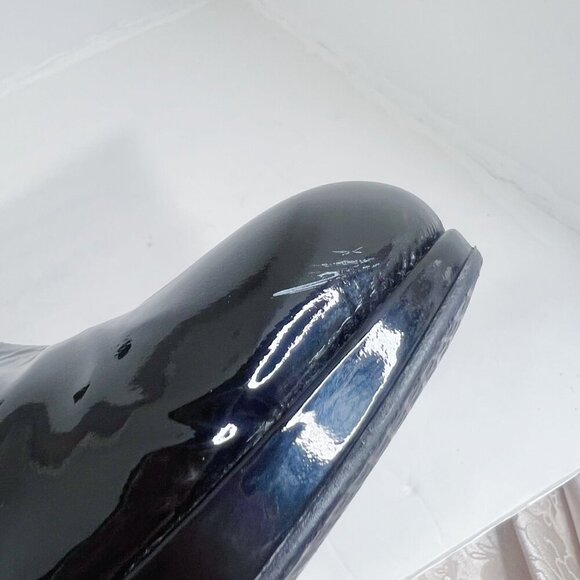 Stuart Weitzman Apollo Black Patent Leather Stiletto Boot Heeled Bootie Size 10 - Picture 11 of 13